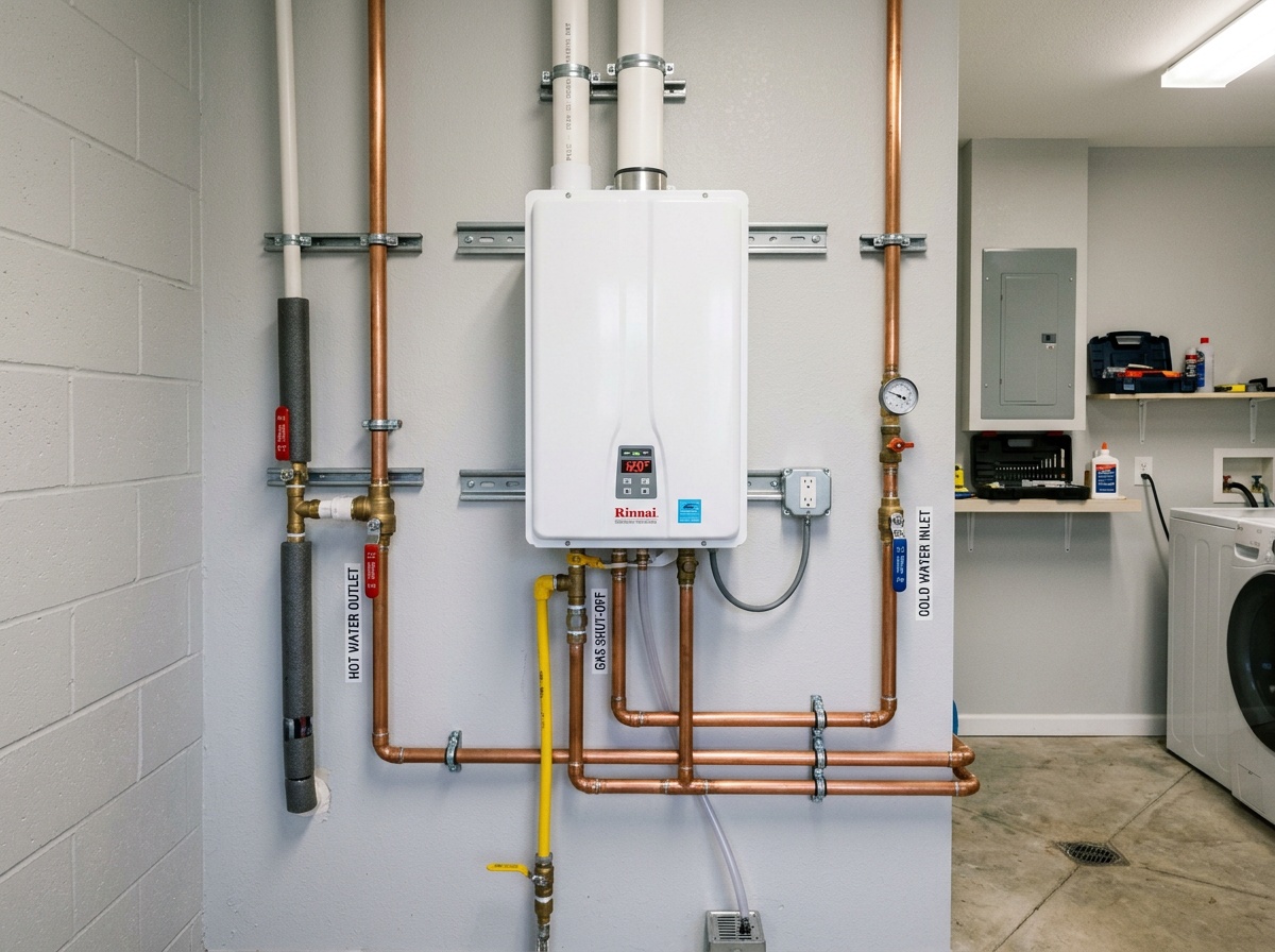 Tankless water heater installation