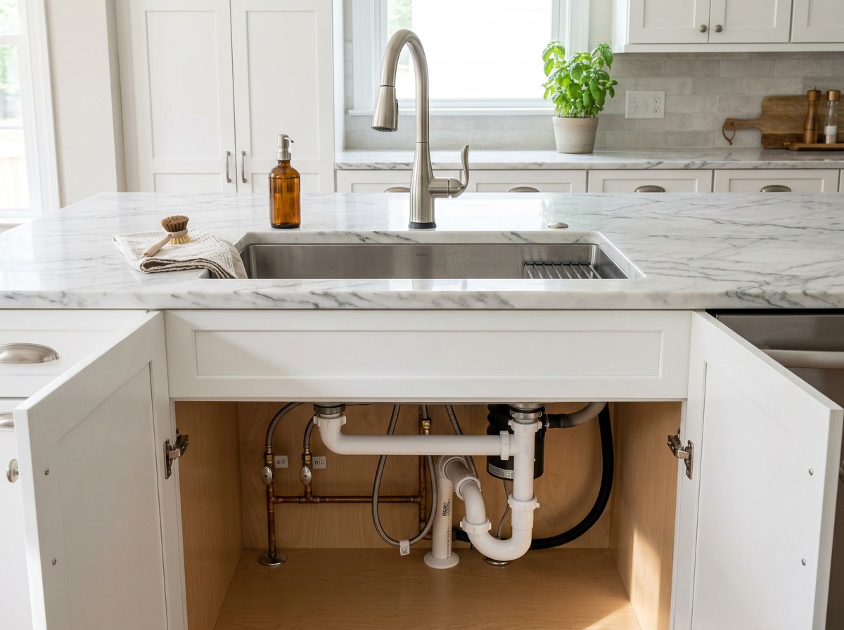 Kitchen sink and faucet installation